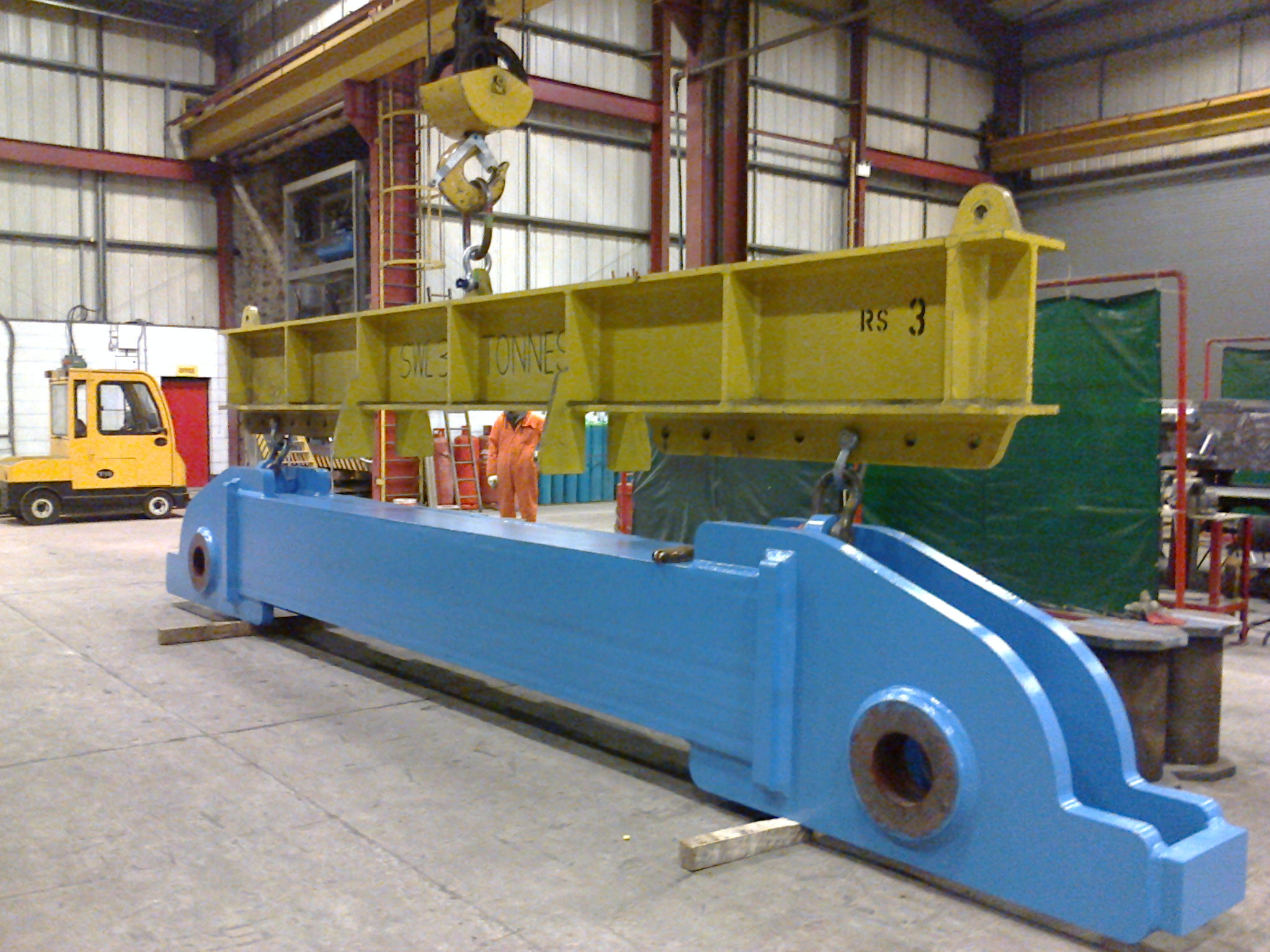Large bespoke steel fabrications and lifting beams in the Refinery Supplies workshop