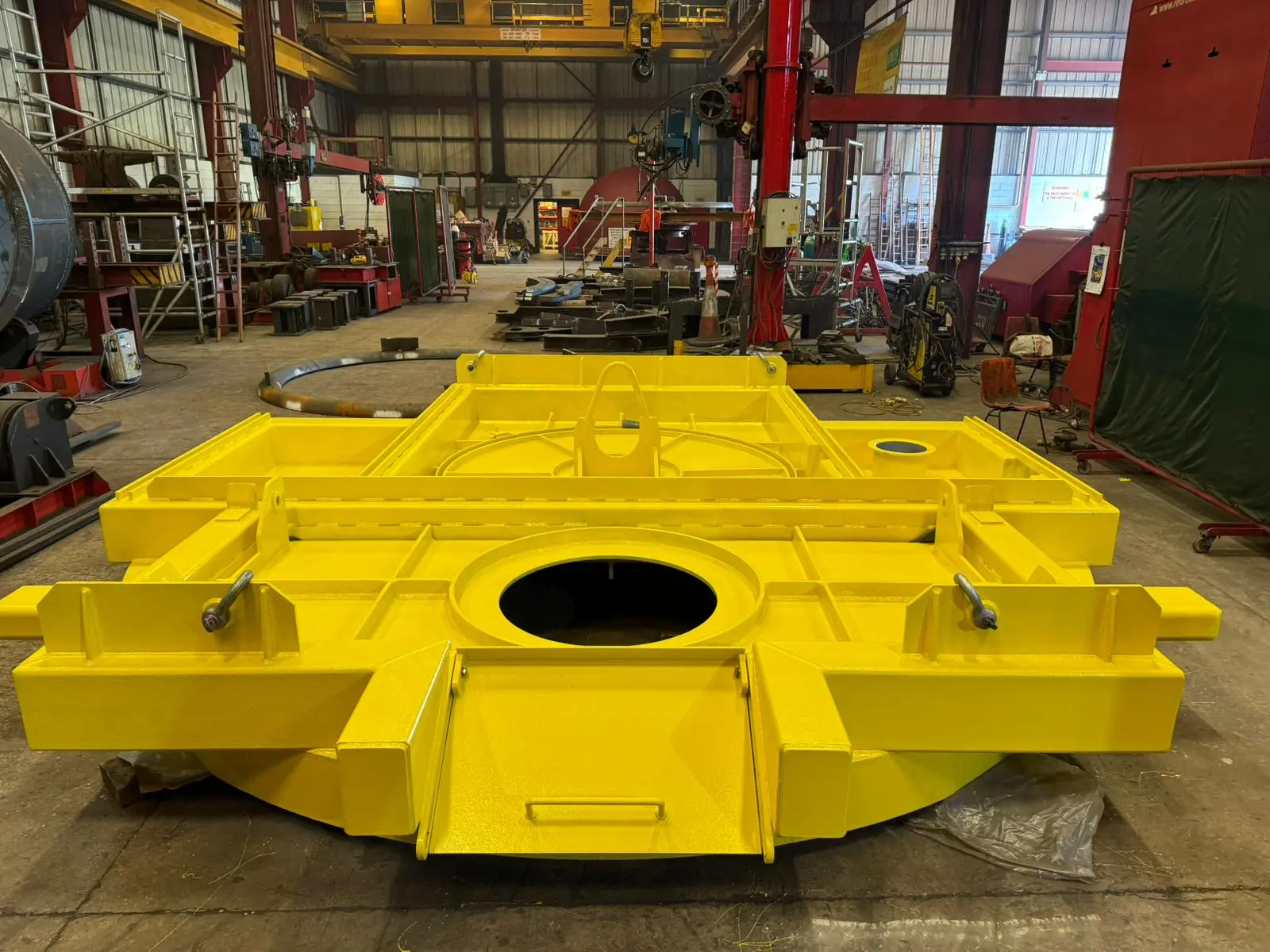 Bespoke yellow refinery kettle cover manufactured by Refinery Supplies